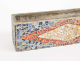 Vintage planter with coloured mosaics