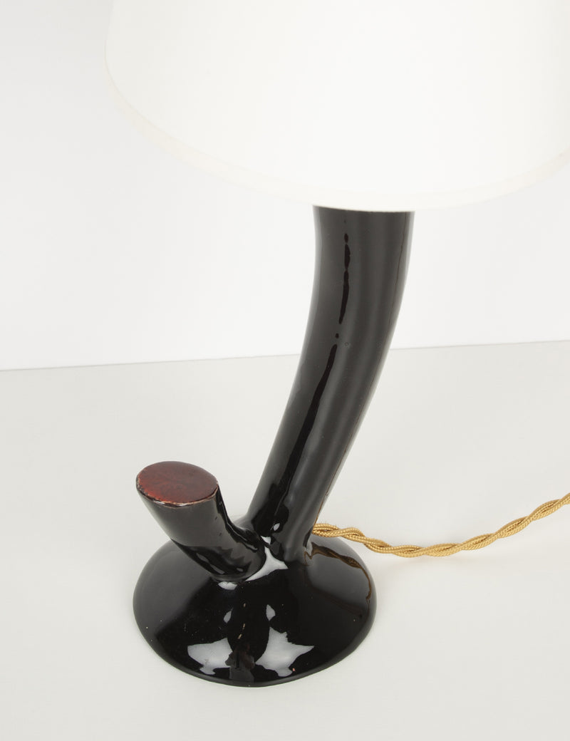 Lampe vintage forme libre noire & rouge