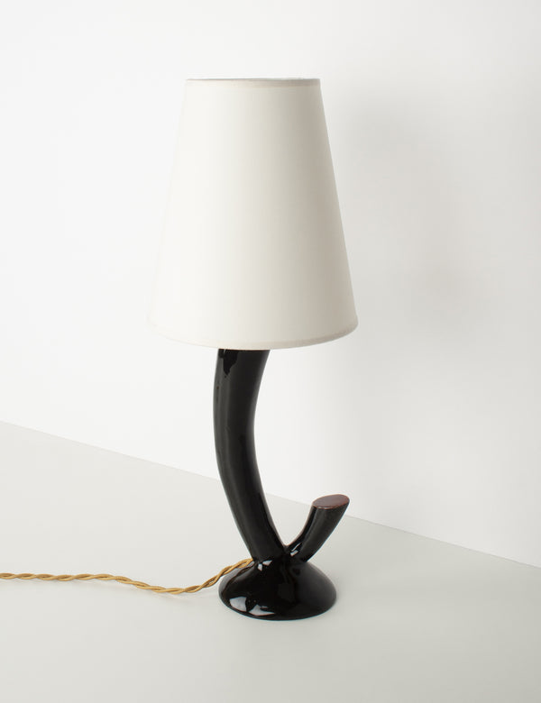 Lampe vintage forme libre noire & rouge