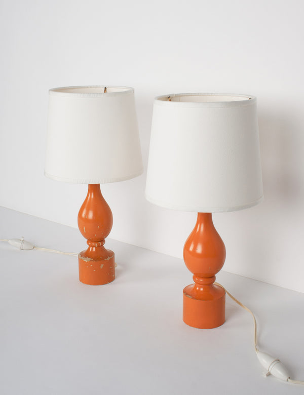 Pair of small vintage bedside lamps Philippe Capelle