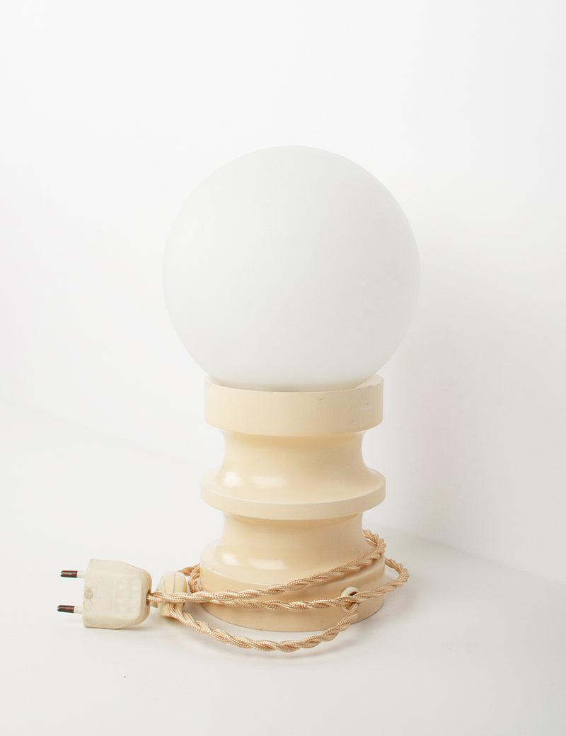 Small space age lamp turned wood