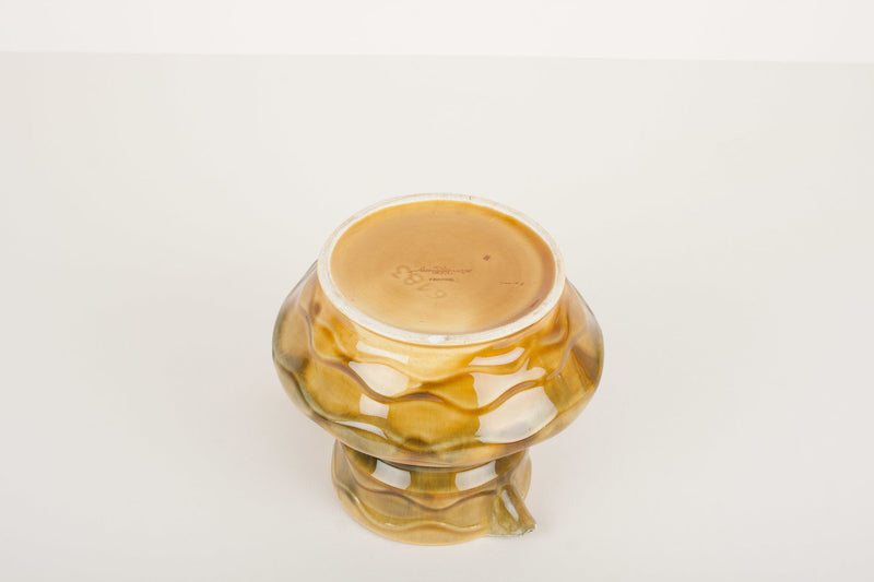 Sarreguemines (France) Vintage faceted amber pitcher