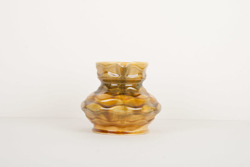 Sarreguemines (France) Vintage faceted amber pitcher