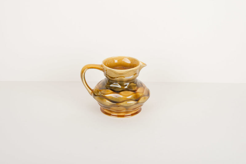 Sarreguemines (France) Vintage faceted amber pitcher