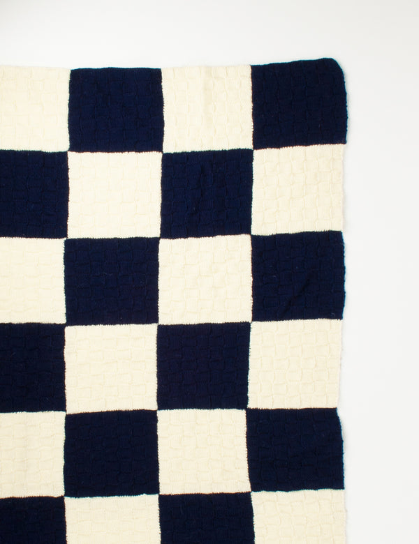 Plaid vintage carreaux bleus & beiges