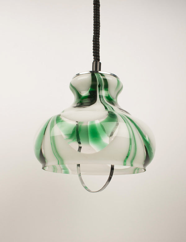 Green & white jaspered vintage kitchen lamp
