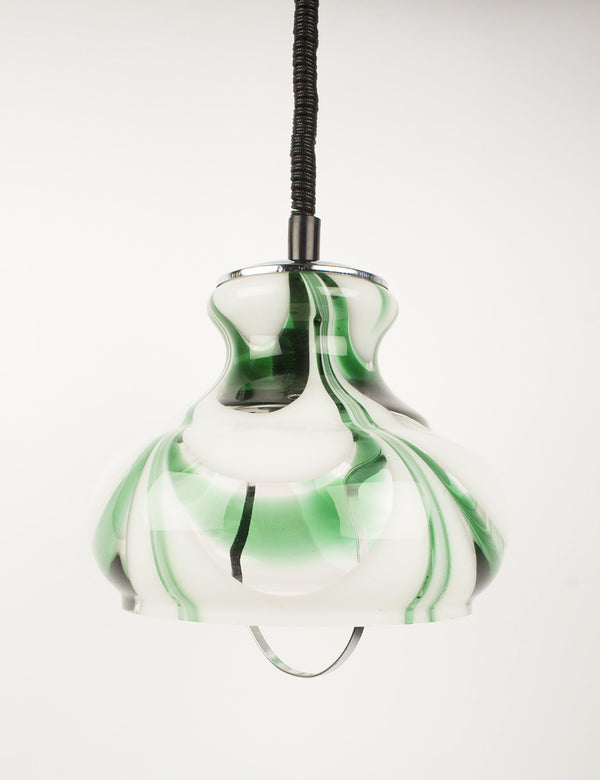 Green & white jaspered vintage kitchen lamp

