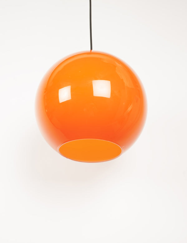 Vintage orange sphere hanging lamp