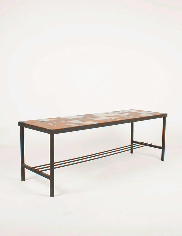 Modernist flamed stoneware coffee table