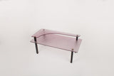 Vintage coffee table with double purple top