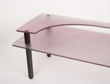 Table basse vintage double plateau mauve