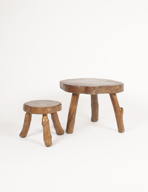 Brutalist tables and stool