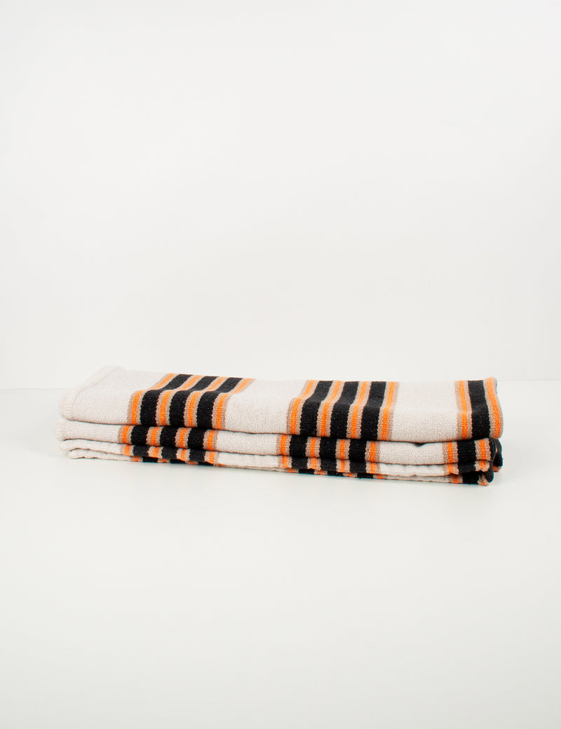 Orange & brown striped carpet