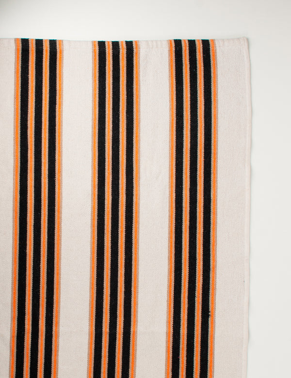 Tapis rayé orange & brun