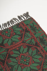 Vintage wool rug red green