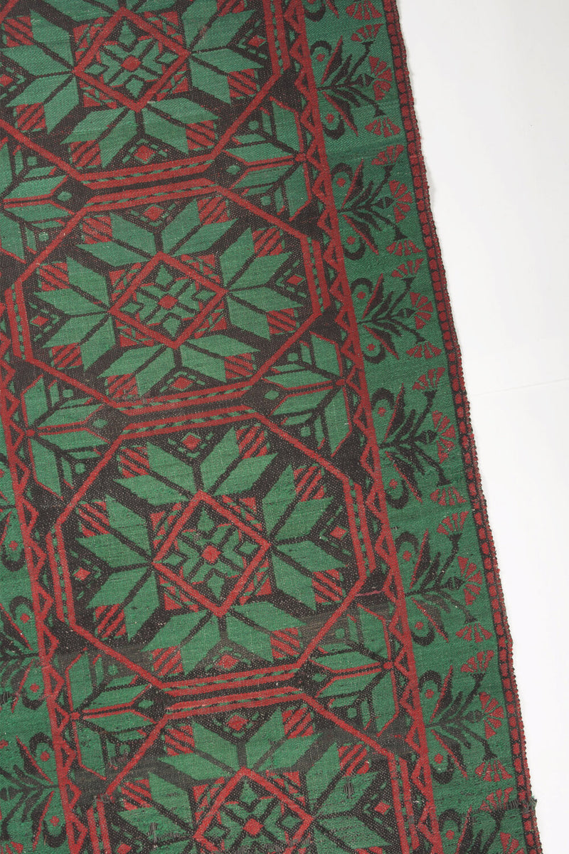 Vintage wool rug red green