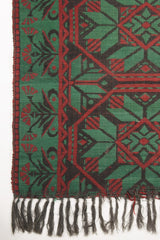 Vintage wool rug red green