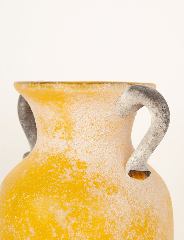 Amphora vase yellow murano
