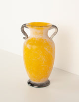 Amphora vase yellow murano