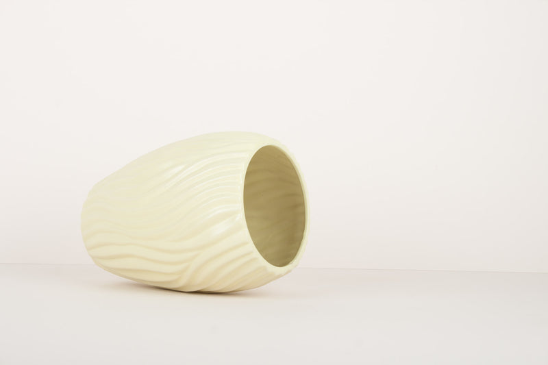 Pale yellow vintage vase