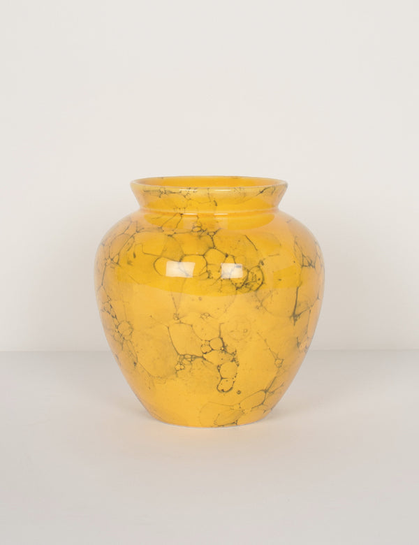 Vase vintage marbré jaune
