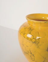 Vintage yellow marbled vase