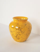Vintage yellow marbled vase