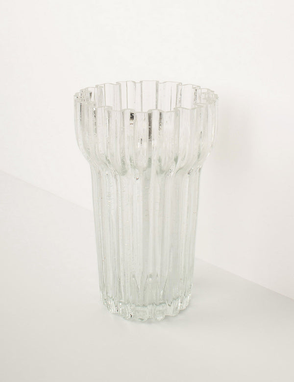 Vase vintage scandinave en verre années 70