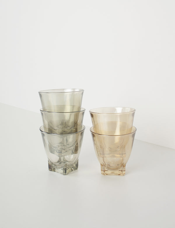 Verres à eau vintage irisé