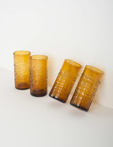 Biot (France) Vintage chased amber glasses