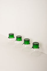 Vintage glasses with green base