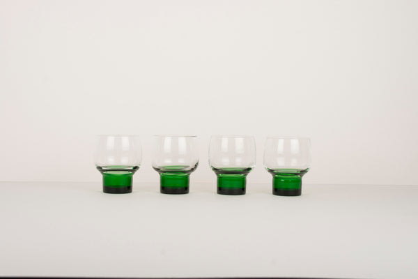 Vintage glasses with green base
