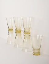 vintage pale yellow flared water glasses