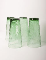 Vintage glasses in green frosted glass